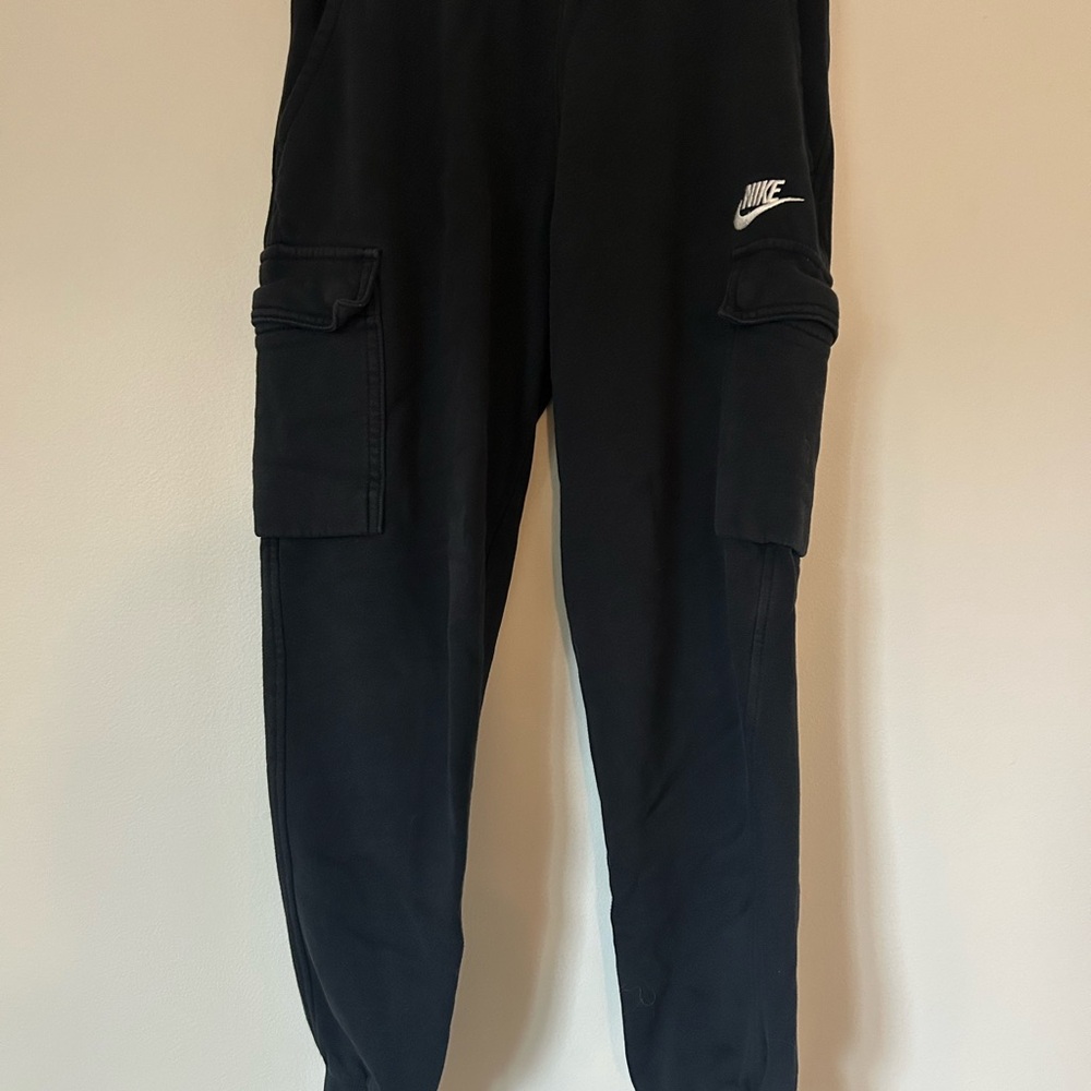Nike Kids Black Joggers with Pockets